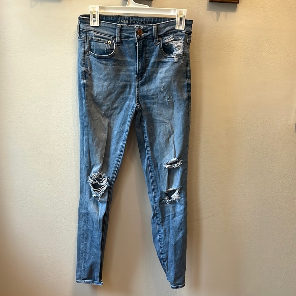 American Eagle Ne(xt) Level Stretch High Waisted Distressed Jegging